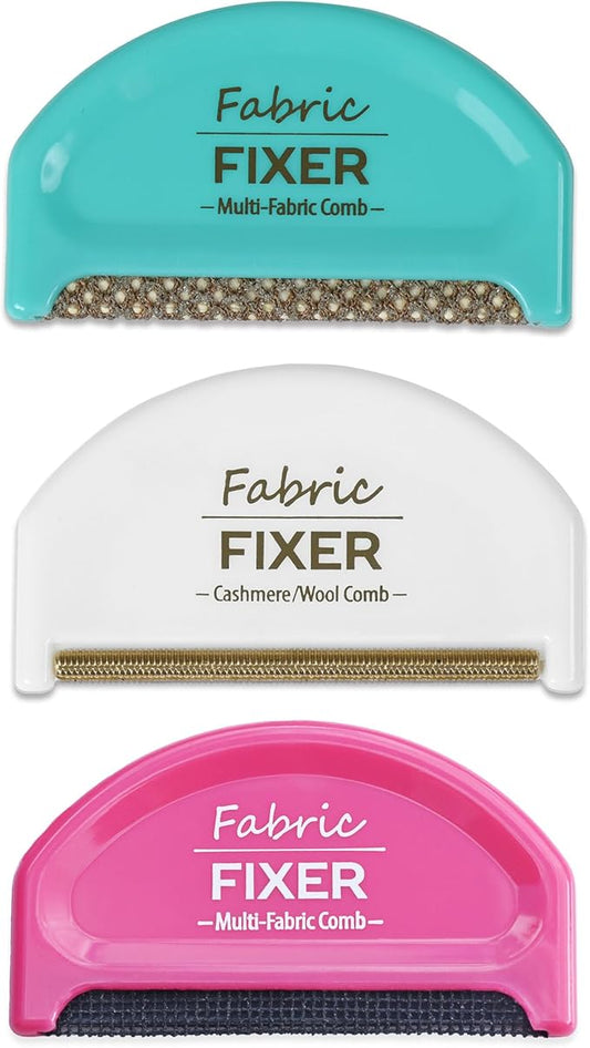 Cashmere Pill Remover Comb & Multi-Fabric Sweater Combs for Pills and Fuzz (3-Pack) Manual Fabric Defuzzer Wool Lint Shaver Comb Scraper for Clothing, Furniture, Sheets and Fabrics