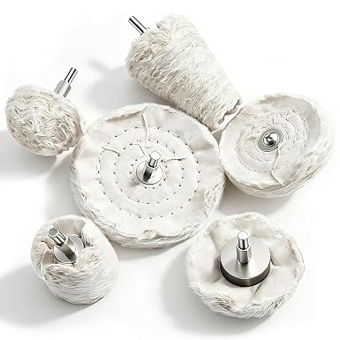 Tnisesm 6Pcs Buffing Wheel Kits,Polishing Wheels Buffing Pads for Drill for Metal Aluminum,Stainless Steel, Chrome, Jewe