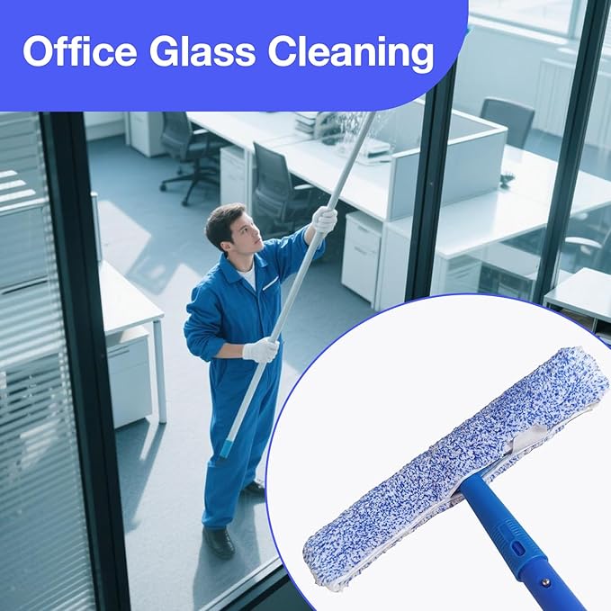4 Pack 14" Microfiber Window Scrubber Refill Replacement Compatible with Unger 966540 Professional Scrubber Refill Sleeve, Reusable Squeegee Cloth Sleeve for MR.SIGA Professional Window Cleaning