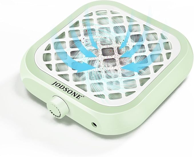JODSONE Mini Nail Dust Collector PocketSized 6000RPM Powerful Suction Portable Nail Salon with 30 Filters Green