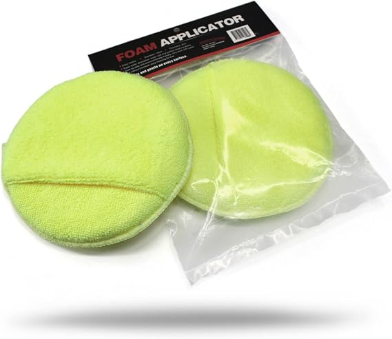 Maxshine 16cm Universal Yellow Multipurpose Microfiber Finger Hold Applicator – Soft, Reusable Pad for Waxing, Polishing