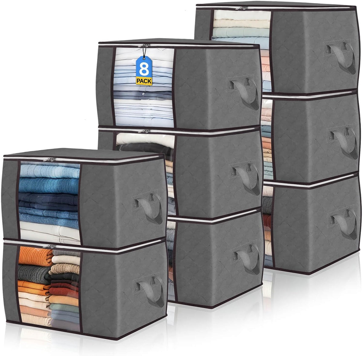 8 Pack Clothes Storage Bags
