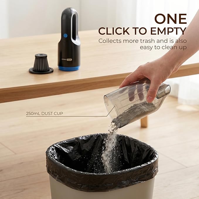 Mini Crumb Vacuum 10000Pa Brushless Motor Rechargeable Cordless Handheld Vacuum, Lightweight Portable Cleaner for Home Car Office Keyboard Sofa Furniture Pet Hair Dust Debris Crevices Tight Spaces
