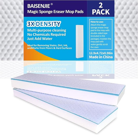 Mops Pad for Floor Cleaning,Magic Sponges Eraser Cleaning Mop Pads Refills Suitable for 13" Flat mop Head (Mop Pad Refill,13"x4.72"x0.98")
