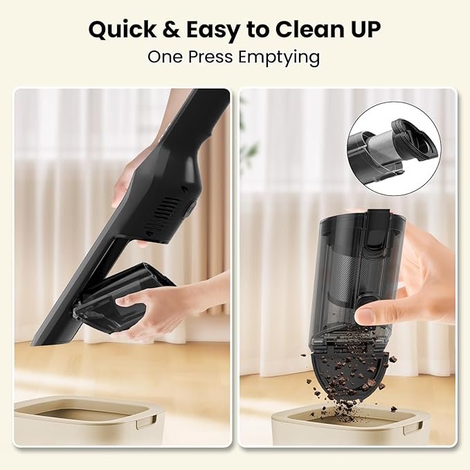 Sweepcent Handheld Vacuum Cordless, 24Kpa Car Vacuum with Brushless Motor, Charging Dock, Rechargeable, 1.5lbs Portable Handheld Vacuum with 2-Speed for Home/Car/Pet, Black