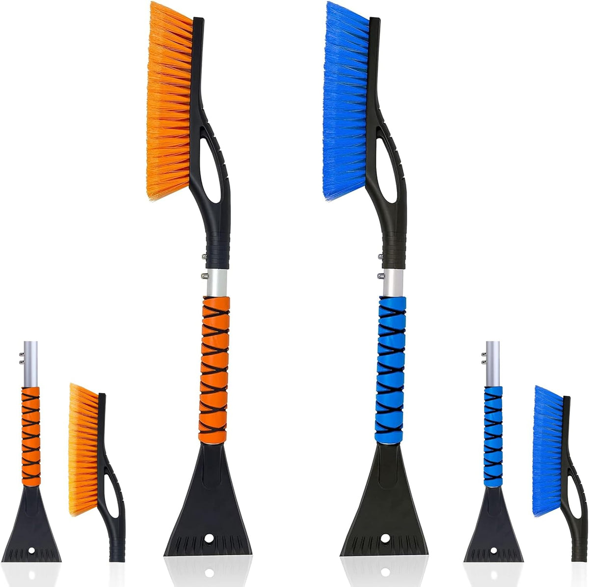27" 2 in 1 Ice Scraper for Car Windshield and Car Snow Brush 2 Pack