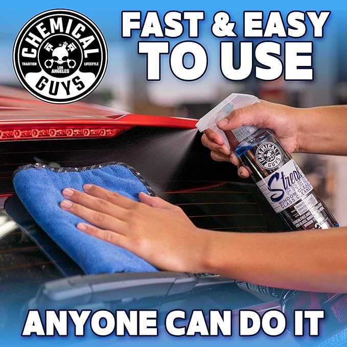 Chemical Guys Streak Free Window Cleaner – Ammonia-Free Glass Cleaner for Crystal Clear Clarity, Safe on Tint, Mirrors, Touchscreens, Windshields, and Chrome, 32 fl oz