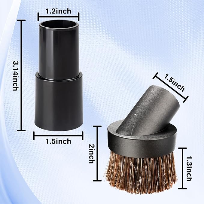 2 Pack Round Dust Brush For Shark Vacuum Attachment with Vacuum Hose Adapter, for Shark Vacuum Brush Attachment for Most Vacuum Cleaners Accessories