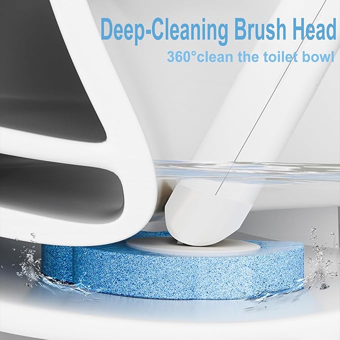 2 Pack Disposable Toilet Brush and Holder Set,Extended Handle with 48 Cleaner Refills Toilet Brush for Toilet Bowl Cleaners,Bathroom Cleaning, Bathtub - Blue (Ocean Fresh Scent)