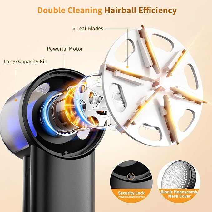 coldSky Fabric Shaver Rechargeable, 2-in-1 Electric Fabric Shaver & Lint Remover, 3-Speed LED Digital Display Sweater Defuzzer for Clothes, Furniture, Couch - Removes Lint, Hairball, Fuzz - Black