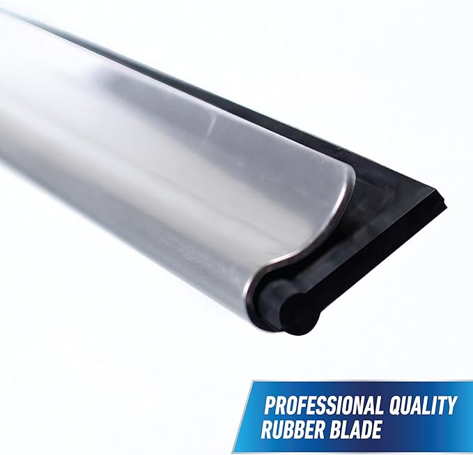 Unger Professional Connect and Clean 2-in-1 Squeegee and Scrubber, 6” Window Cleaning Tool, Commercial and Residential Use, Washer Cleaner Supplies to Remove Excess Water and Dry