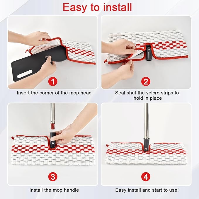 Microfiber Flat Mop Set for Floor Cleaning Ocedar ProMist MAX Dust Mop for Hardwood Floor, Dual-Action Flip Mops Wet & Dry Clean, Adjustable 58" Stainless Steel Mop Handle & 2 Reusable Refills & Base