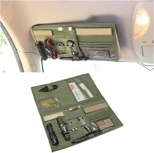 smilfuy Tactical Molle Car Sun Visor Organizer, Large Molle Visor Panel