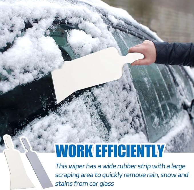 Hovom 2PCS Car Bulldozer Squeegee, Long Handle Tint Tools, Scrubber Bulldozer Squeegee for Car Window Cleaning/Vinyl Wrap/Snow Frost Ice Removal, Auto Flat Glass Tint Squeegees (2PCS: Gray+White)