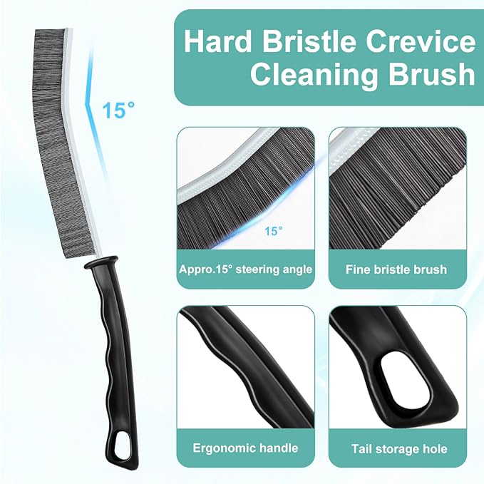 Crevice Cleaning Brush，Hard-Bristled Grout Brush，2026 New Multifunctional Gap Cleaning Brush Tool，Dead Corners Brushes for Bathroom Kitchen Tiles Window Door Slots，3pcs
