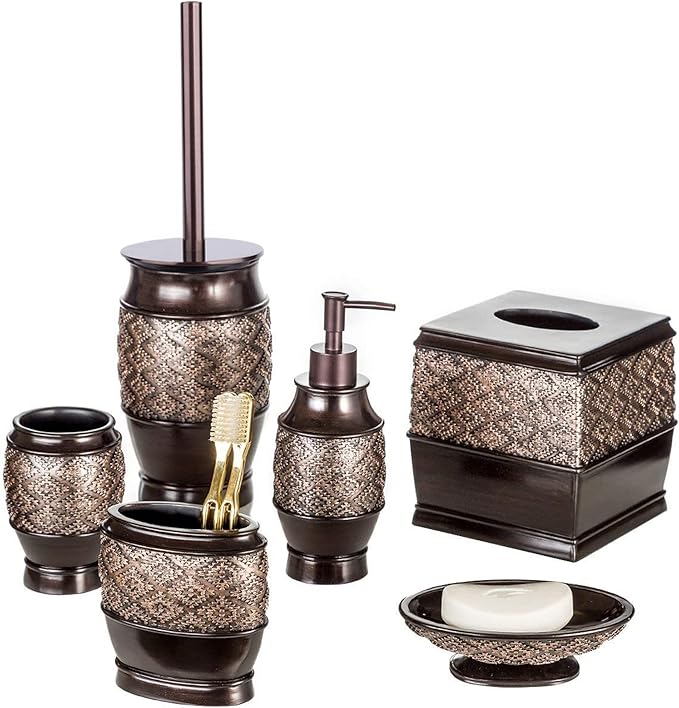 Creative Scents Dublin Brown Toilet Brush Set - Toilet Bowl Cleaner Brush and Holder - Decorative Toilet Bowl Scrubber - Space Saving Designed Toilet Bowl Cleaner