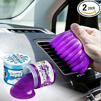 2-Pack Car Cleaning Gel, Universal Interior Detailing Putty Slime, Dust Remover for Car Vents, Dashboard & Keyboard, Ide