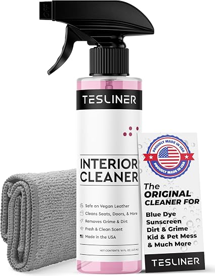 Tesla Seat Cleaner & Stain Remover, Interior Cleaner for Black & White Vegan Leather, Interior Cleaning Products | Tesla