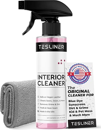 Tesla Seat Cleaner & Stain Remover, Interior Cleaner for Black & White Vegan Leather, Interior Cleaning Products | Tesla