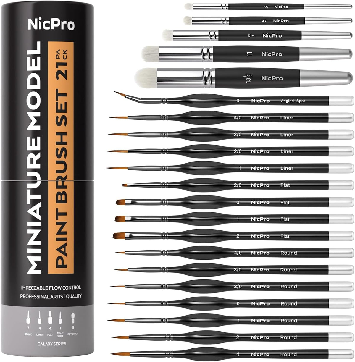 Miniature Paint Brushes Drybrush - 21PCS Model Paint Brush Set