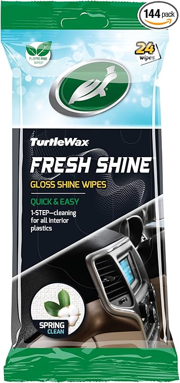 Turtle Wax Multi-Purpose Wipes for Car Interior (Fresh Shine Gloss Wipes)