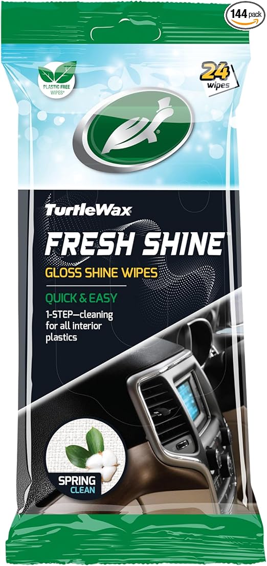 Turtle Wax Multi-Purpose Wipes for Car Interior (Fresh Shine Gloss Wipes)