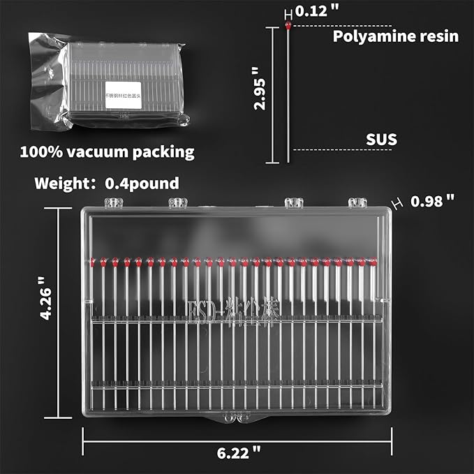 ESD Professional Stainless Steel Gel Swab Sticks for Cleaning Camera Lenses, sensors, PCB, SMT, semiconductors and Particularly Sensitive Electronics. (Red-100Packs, Electrostatic adsorption)