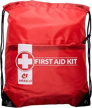 MFASCO Empty First Aid Kit Backpack With Zip Pocket Red