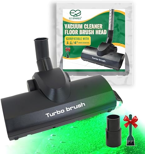 EZ SPARES Dust Display LED Vacuum Brush,Replacement for Universal Vacuum Cleaner,Turbo Floor Brush Head 1 1/4",Longer Wi