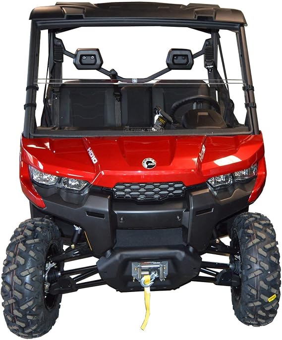 Half Windshield | Fits the Can-Am Defender | SCRATCH RESISTANT | Easy on and off | Premium Lexan MR10 polycarbonate w/Ha