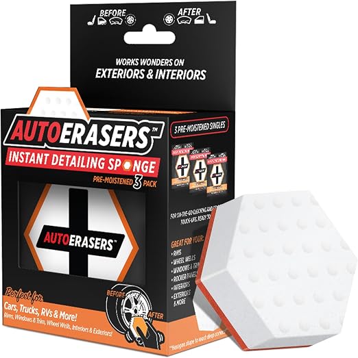 AutoERASERS™ Instant Detailing Car Bikes Wash Sponge, Non-Scratch Car Cleaning Sponge, Dual-Sided Auto Cleaning Sponges 