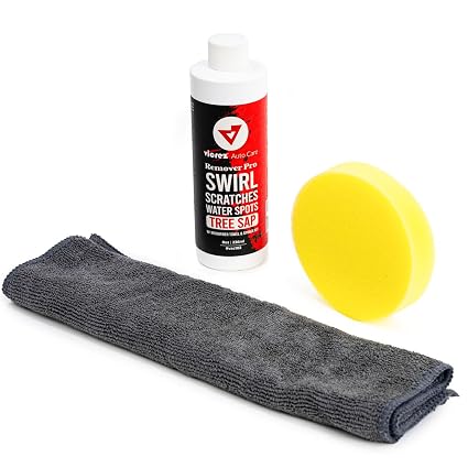 Vicrez Auto Care vac102 Remover Pro Swirl, Scratches, Water Spots, Tree Sap w/Microfiber Towel and Sponge Kit