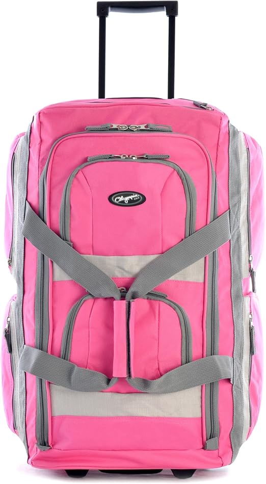 Olympia U.S.A. 33 inch Jumbo Size 8 Pockets Wheeled Rolling Duffel Bag Water Resistant Luggage Lightweight Travel Suitca
