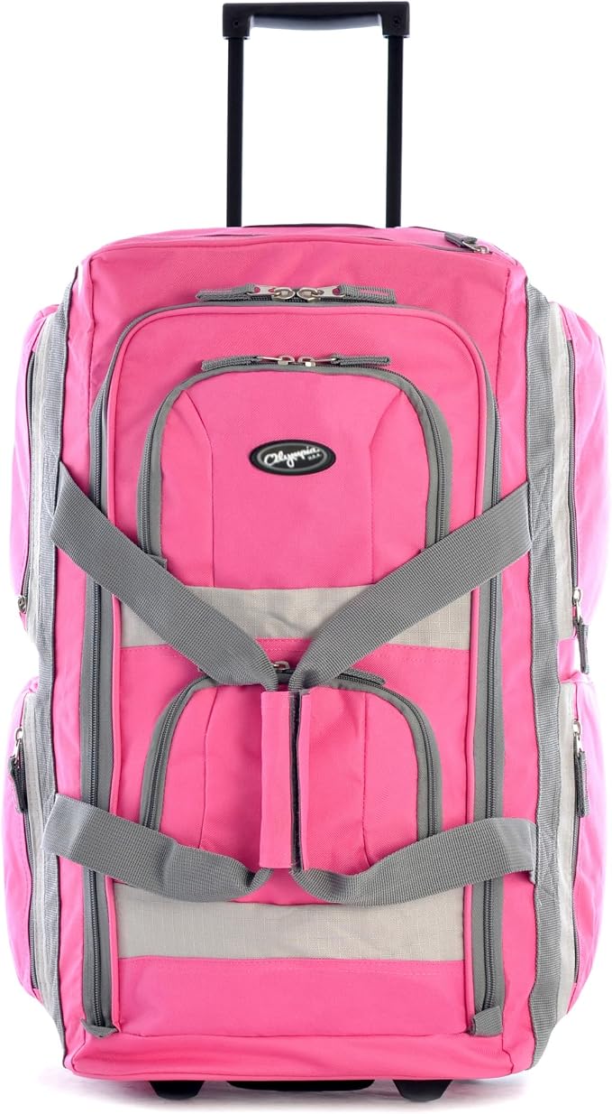 Olympia U.S.A. 33 inch Jumbo Size 8 Pockets Wheeled Rolling Duffel Bag Water Resistant Luggage Lightweight Travel Suitca