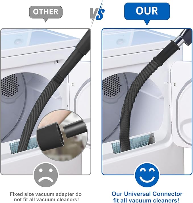Sealegend Upgrade Dryer Vent Cleaner Kit Vacuum Hose Attachment Compatible with Most Vacuum Cleaner, Quickly Lint Remover Cleaning Supplies, Black