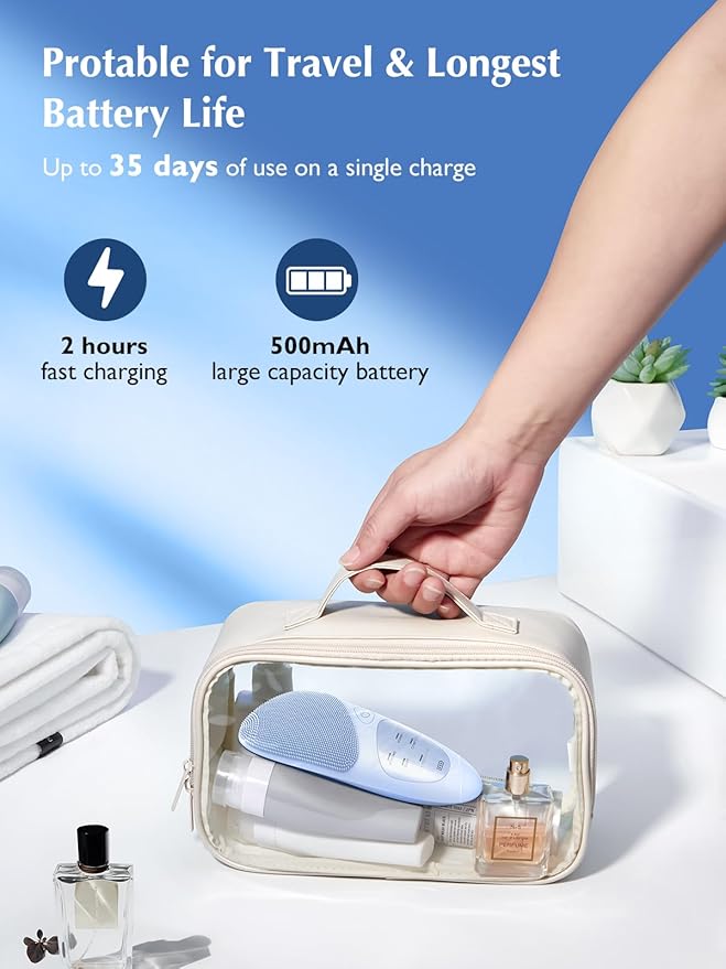 COSLUS JMY05 Facial Cleansing Brush Silicone Face Scrubber: IPX7 Waterproof Rechargeable Face Wash Brush, 4 Cleansing Modes, Electric Face Brush for Cleaning, Exfoliating, Massaging