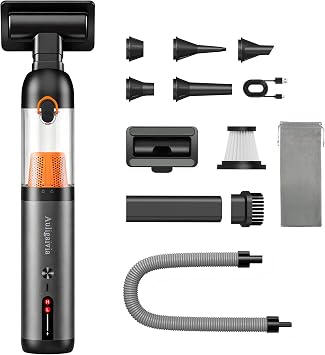 A10 Cordless Car Vacuum & Air Duster, 20000Pa 4-in-1 Portable Mini Vac | 7800mAh 50-Min Runtime, One-Touch Empty, Type-C