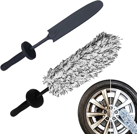 Wheel Barrel Brush Set, Long Handle Microfiber Wheel Brush Car Duster Exterior, Cleaning Brush for Wheels and Car Detail