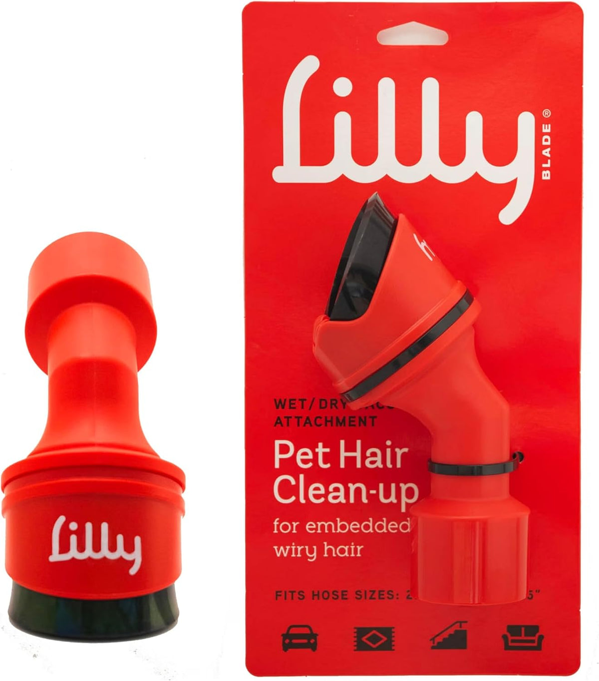 Wet/Dry Pet Vacuum Attachment – Pet Hair Remover for Cars, Carpets & Furniture, Reusable Pet Hair Vacuum Tool for Dog & Cat Hair