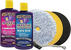 Wizards Buffing Polisher Kit - Foam Cutting & Polishing Pads with Wax