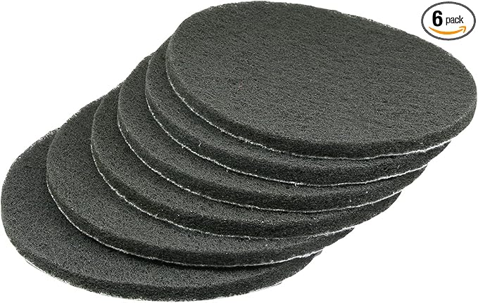Auniwaig 1000-Grits 7 Inch Scrubber Scouring Pads Gray-Multipurpose, Drill Scuffing Disc Hoop and Loop Cleaning Kit for Bathroom & Kitchen 6pcs