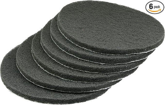 Auniwaig 1000-Grits 7 Inch Scrubber Scouring Pads Gray-Multipurpose, Drill Scuffing Disc Hoop and Loop Cleaning Kit for Bathroom & Kitchen 6pcs