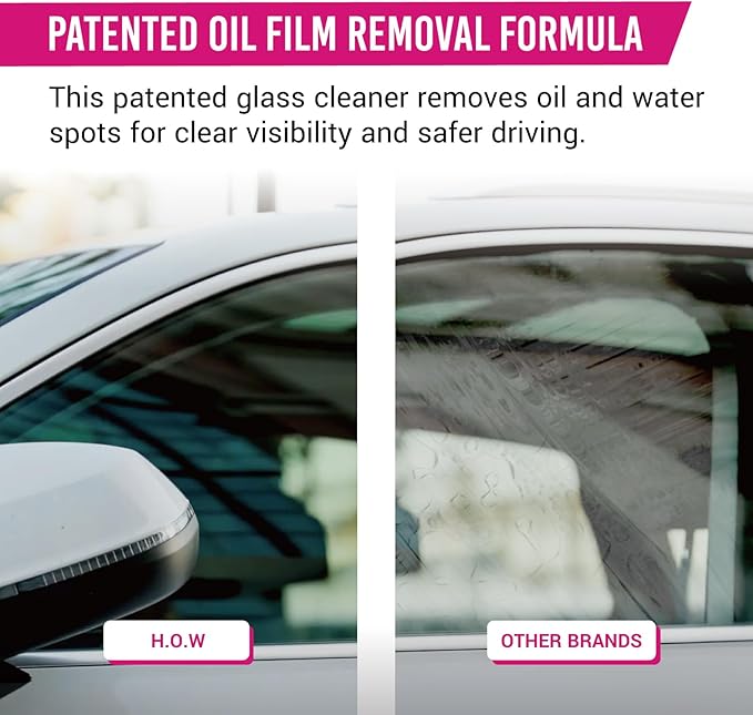 H.O.W SHINE SERIES Lustrous Glass Cleaner｜Streak-Free Window Washer Spray｜Tint-Safe & Ammonia-Free｜Windshield Wiper Fluid & Oil Film Remover｜For Car Windows, Shower Doors, Mirrors, and More (16 oz)