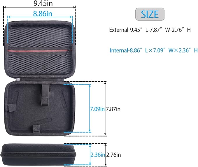 Hard Case for Handheld Car Vacuum Cleaner, Compatible with KMM LT-117C 9000Pa Car Vacuum Cleaner Air Duster, Portable Storage Carrying Bag, Black(Case Only)