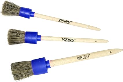 VIKING Car Detailing Brush Set for Car Cleaning Kit, Super-Soft Bristles for Exterior Detail, Includes Small, Medium, an