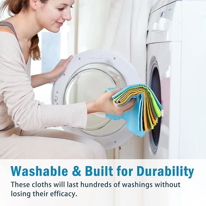 AIDEA Microfiber Glass Cleaning Cloths, 8PK, 16"x16" Premium Microfiber Glass and Window Cleaner, Lint Free Magic Cleaning Cloth, Quickly Clean Windows, Glasses, Windshields, Mirrors, Stainless Steel