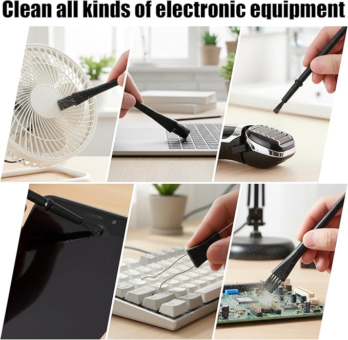 6 Pcs Mini Keyboard Cleaning Brushes Kit, Anti Static Electronic Dust Cleaning Brushes with PP Handle and Nylon Bristles, Keyboards Cleanings Brush for Computer Keyboard and Small Spaces