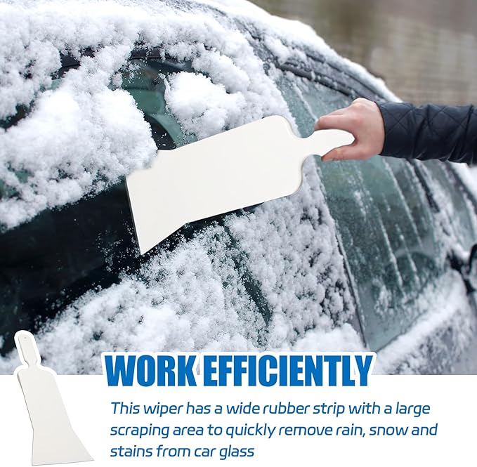 Hovom Car Bulldozer Squeegee, Long Handle Tint Tools, Scrubber Bulldozer Squeegee for Car Window Cleaning/Vinyl Wrap/Snow Frost Ice Removal, Automotive Flat Glass Tint Squeegees (1PCS: White)