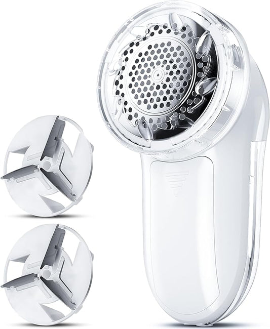 Bymore Fabric Shaver, Lint Remover, Lint Shaver Defuzzer Sweater Shaver for Clothes and Furniture with AC Adapter Pill Fuzz Remover-Pure White