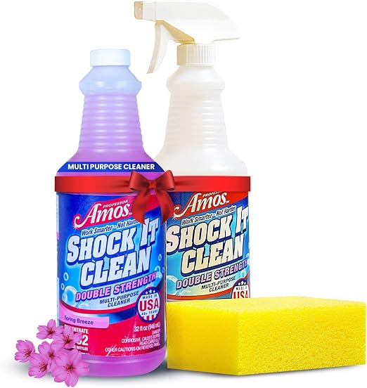 Professor Amos Shock It Clean MultiPurpose Cleaner Double Strength Concentrate All Purpose Carpet, Jewelry, Upholstery, 